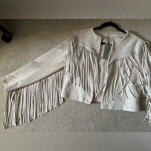 Gorgeous Zara suede fringe jacket